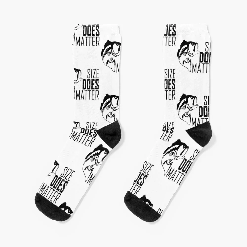 Size Does Matter - Funny Christmas And Birthday Fishing Gift Ideas Socks happy winter Girl'S Socks Men's