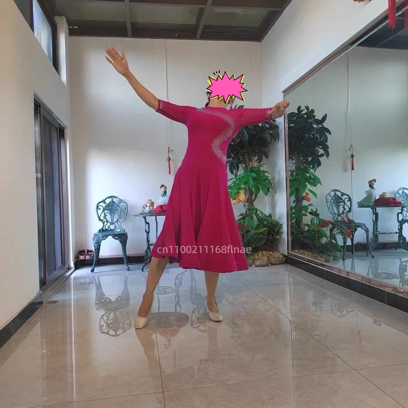 女性用ダンスホール モダンダンス衣装 パフォーマンス衣装 スタンダードタンゴ 練習用 カクテルパーティー ボールドレス ガールコスチューム