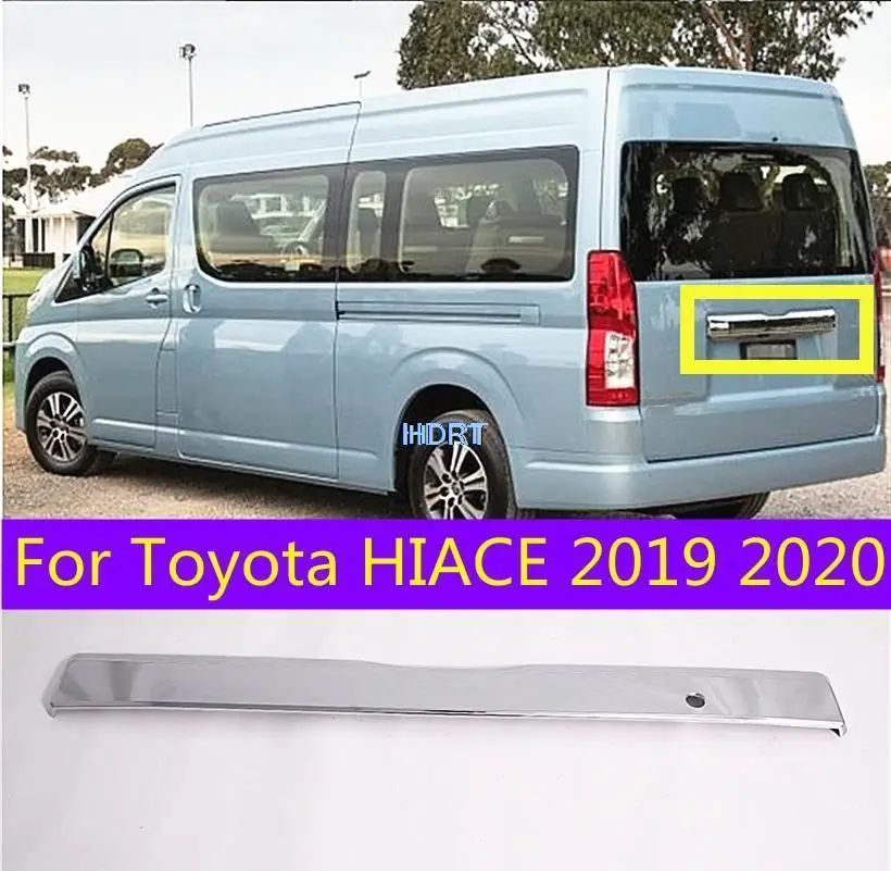 

Car Styling For Toyota Hiace 2019 2020 Car Carbon fibre Rear Trunk Door Decoration Strips ABS chrome Auto Molding Accessories