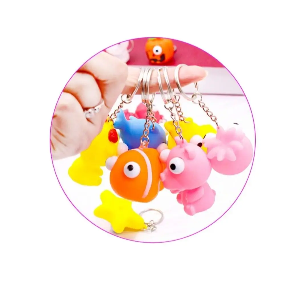 Silicone Vent Squeezing Key Chain Reliever Vent Emotions Vent Squeeze Keyring Boring Creative Squeeze Eye Doll Pendant Children