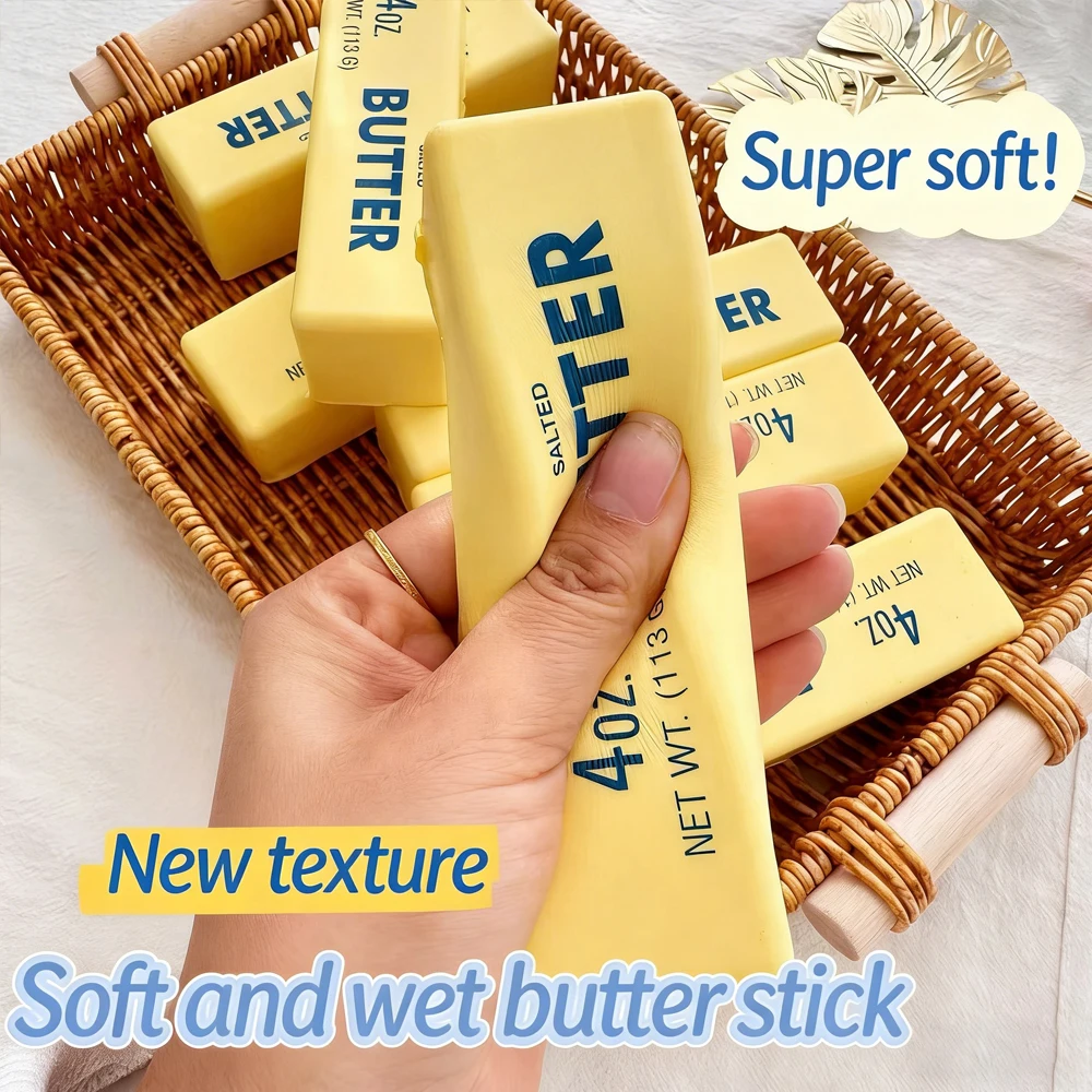 

Soft Slow Rebound Butter Stick Realistic Silicone Squeeze Stress Relief Gadget Desk Office Accessory Funny Anti-Anxiety Gift