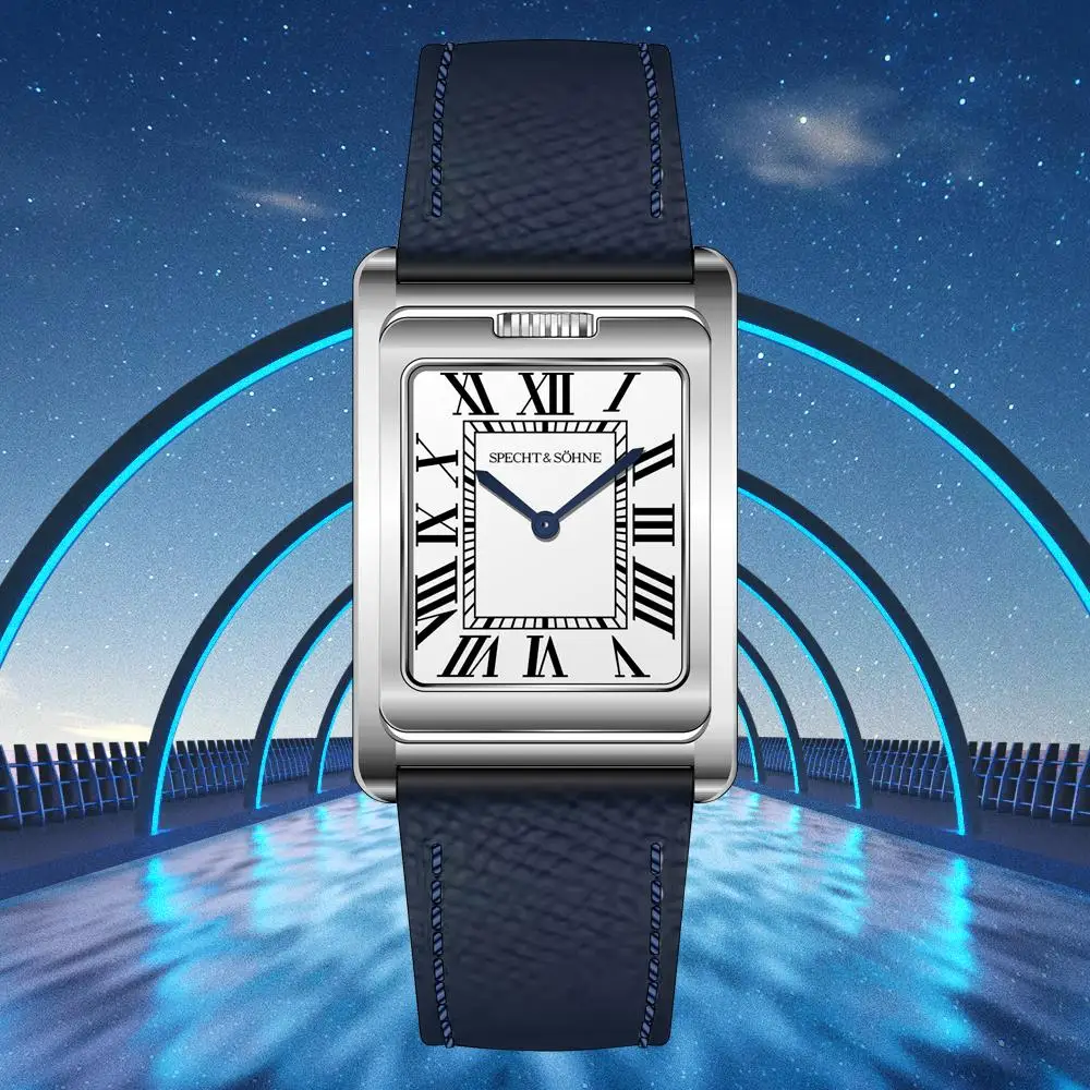 Best Selling Products Specht & Söhne Square Quartz Watch Double Face Men's Watches Stainless Steel  Sapphire Crystal Waterproof