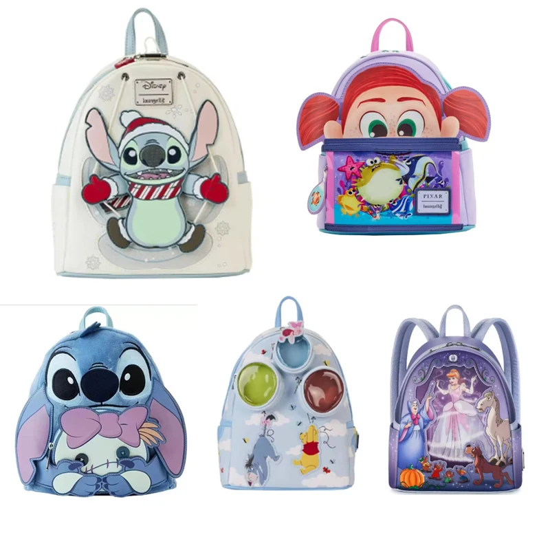 

Stitch Fashion Backpack High Quality Christmas Lilo & Stitch Cosplay Bag Birthday Gift Women Pu Leather Double Shoulder Bag