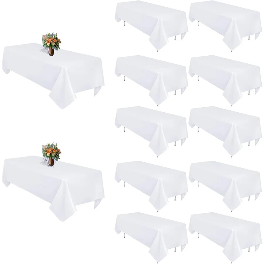 

Wite Taleclot for 6-8Ft Recle Tales-1k 60x102 Inces Durale WasaleandWrinkle-Resistant Recular Faric Tale Clot-Polyester Tale Co