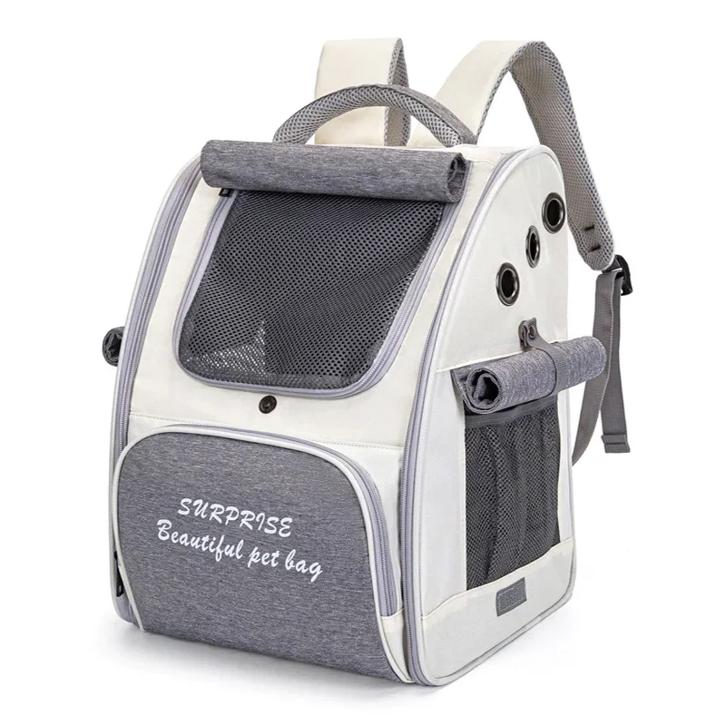 Pet Cat Carrier Bag Breathable Portable Cat Backpack Outdoor Small Dog Transport Carrying Bag Cat Backpack Carriers With Cushion