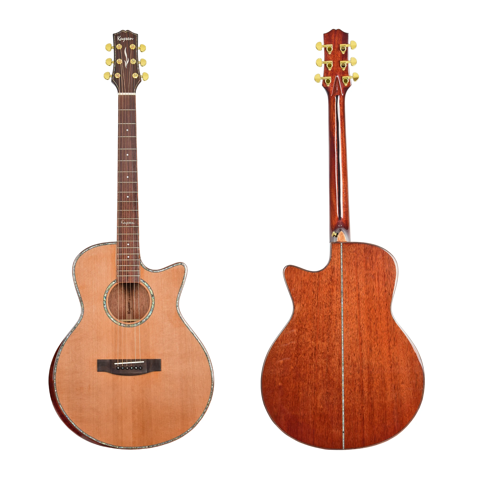 China made OEM factory  professional high quality glossy 41 inch pickup optional  high-end all solid acoustic guitar