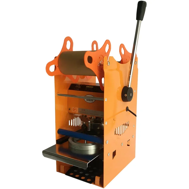 Electric Hand Press Small Heat Seal Film Machine For Tea Cup And Soy Milk Sealing Cartons Packaging Breakfast Shops Use