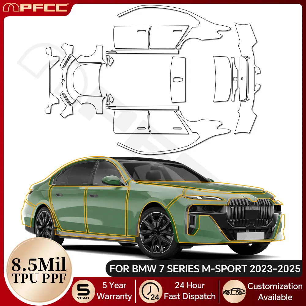 

For BMW 7 Series G70 M Sport 2023-2025 8.5Mil TPU Paint Protection Film Car Body Pre-cut PPF Clear Bra Anti-scratch Resistant