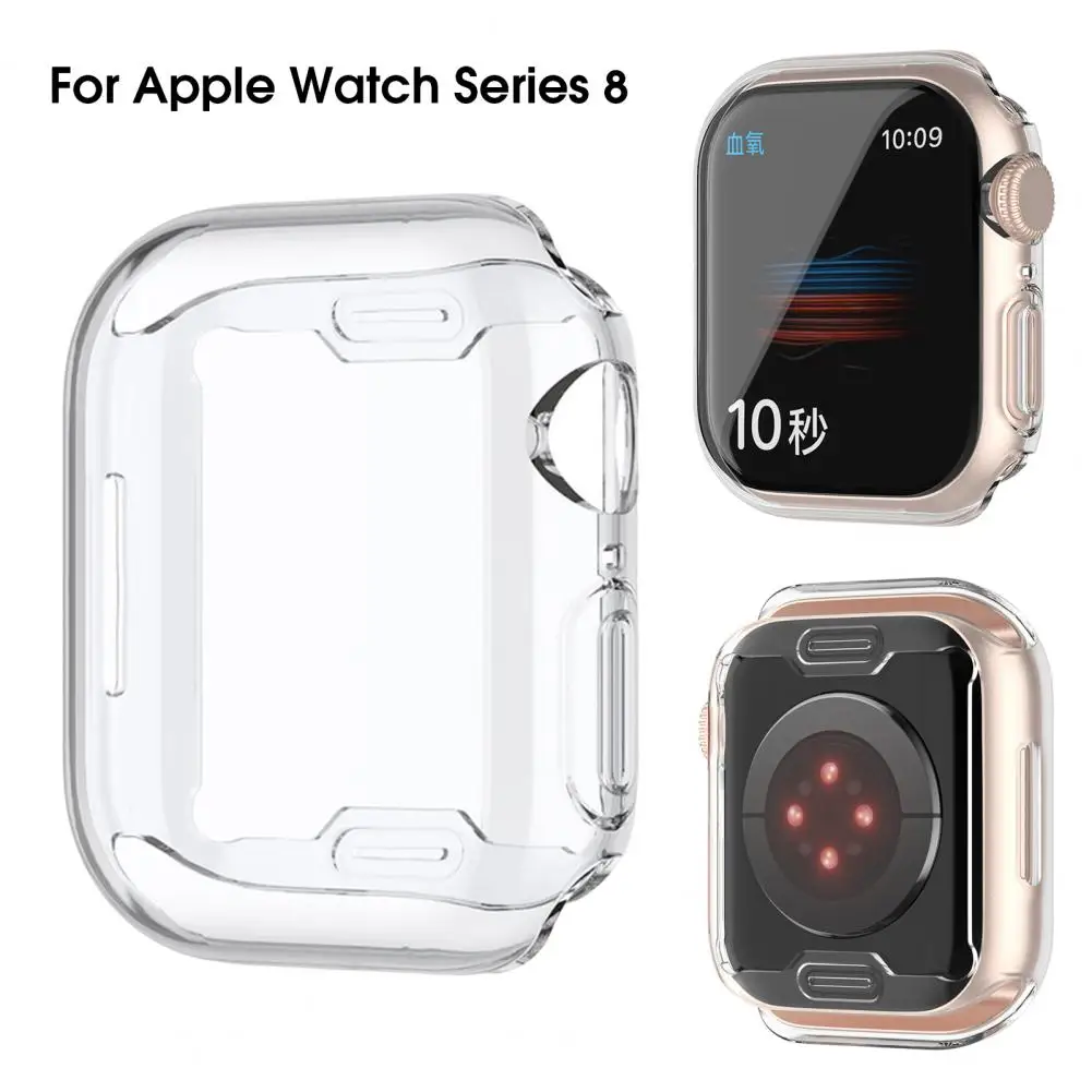 38/40/41mm 42/44/45mm Bumper Protective Case for Apple Watch Series 8 Soft TPU Transparent Watch Protective Case