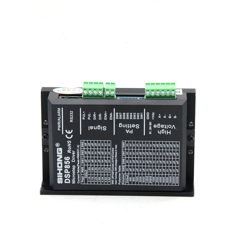 

Siheng DSP856 Цифровой драйвер двигателя CE Качество 2-фазный 6A для контроллера Nema23 Nema34 57 86 Шаговый двигатель