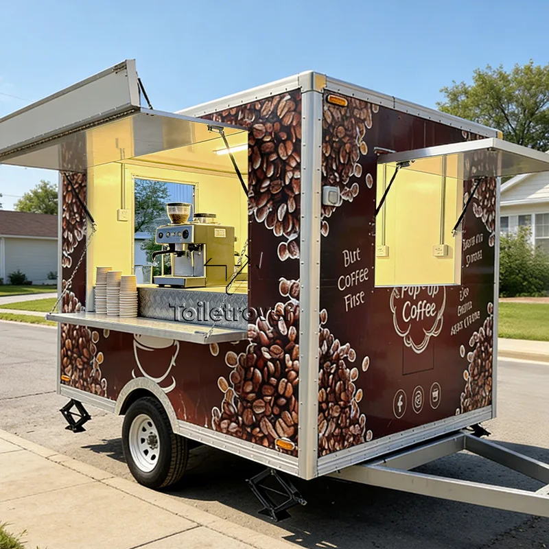 

Vintage Ice Cream Car Car Trailer Commercial Food Trailer Fully Equipped Mobile Kitchen Food Truck with Air Conditioner