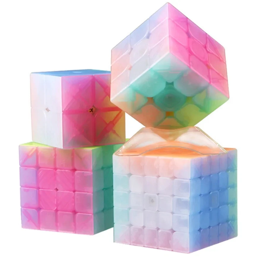 Qiyi Speedcube Jelly Color Cube 2x2 3x3 4x4 5x5 Pyramid Professional Cubo Magico Puzzle Toy For Children Kids Gift Toy