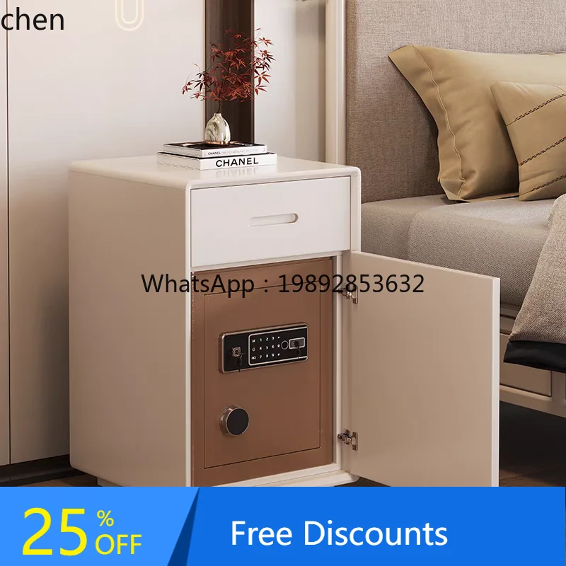 

LYY solid wood bedside table password insurance integrated locker storage chest cabinet