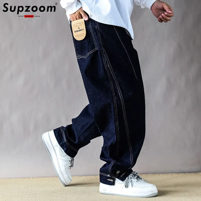 Supzoom 2025 New Arrival Top Fashion Vintage Autumn And Winter Casual Design Loose Straight Denim Men Jeans