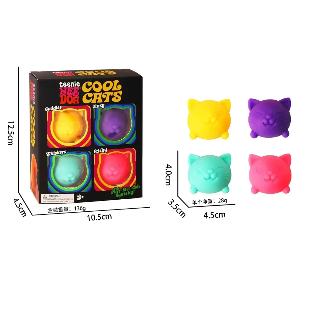 Schylling Nice Cube & Mini Cat & Six Color Round & Soda Cube Sensorische Knautschblöcke Stressabbau-Puzzle Kinder-Souvenir Blindbox – Detail 8