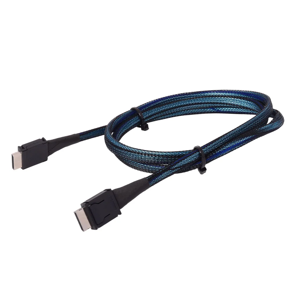Kabel PCIE 4.0 X4 GEN4 Oculink 4i, SFF-8611 do SFF 8611, pleciony, elastyczny kabel przedłużający, GPU, SSD, OCuLink 4X, przewód posrebrzany, 64 Gbps. — zdjęcie produktu 3