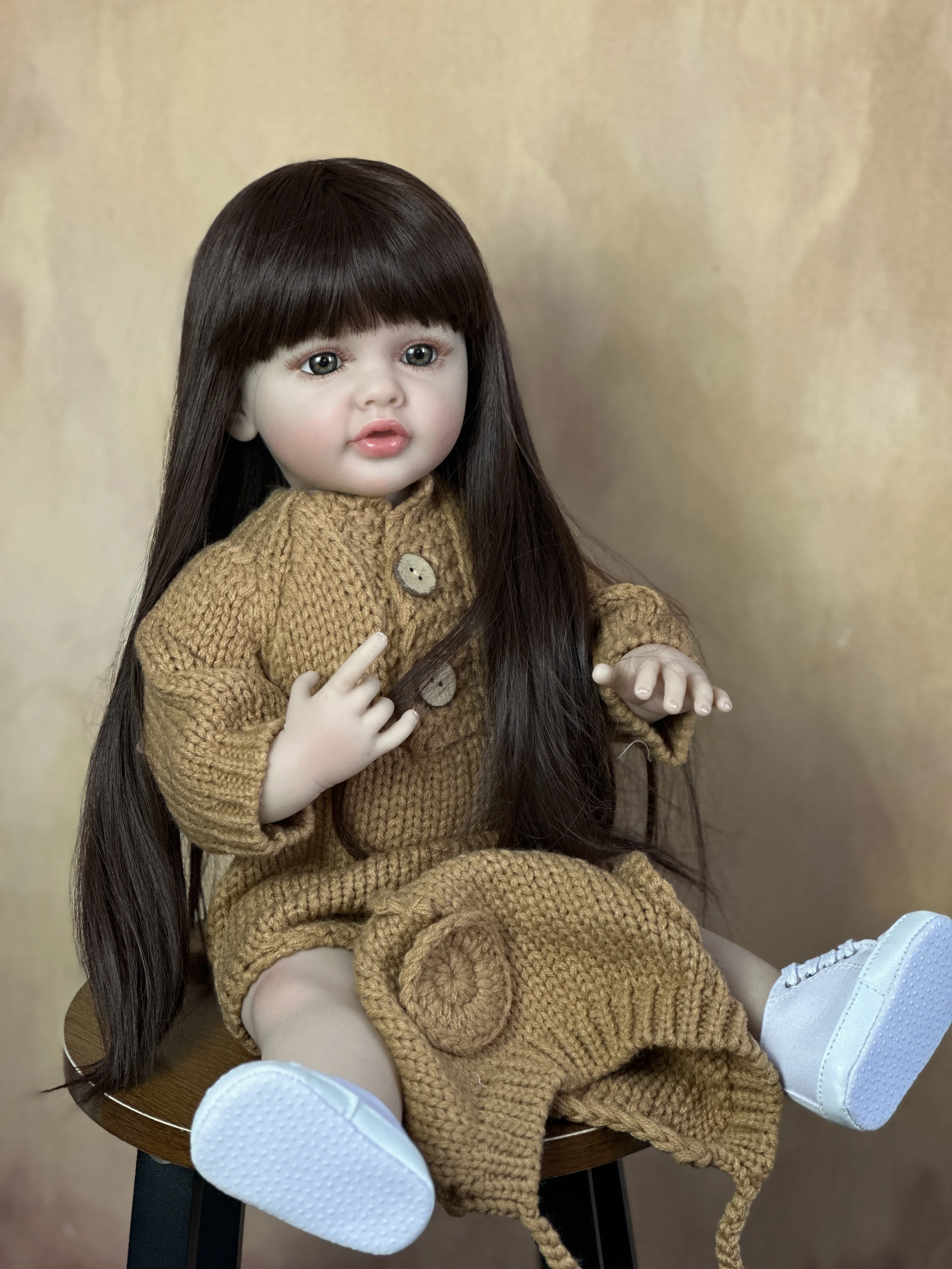 Bzdoll-女の子のためのリアルな全身シリコン人形,55 cmの全身人形,プリンセスの人形,誕生日プレゼント