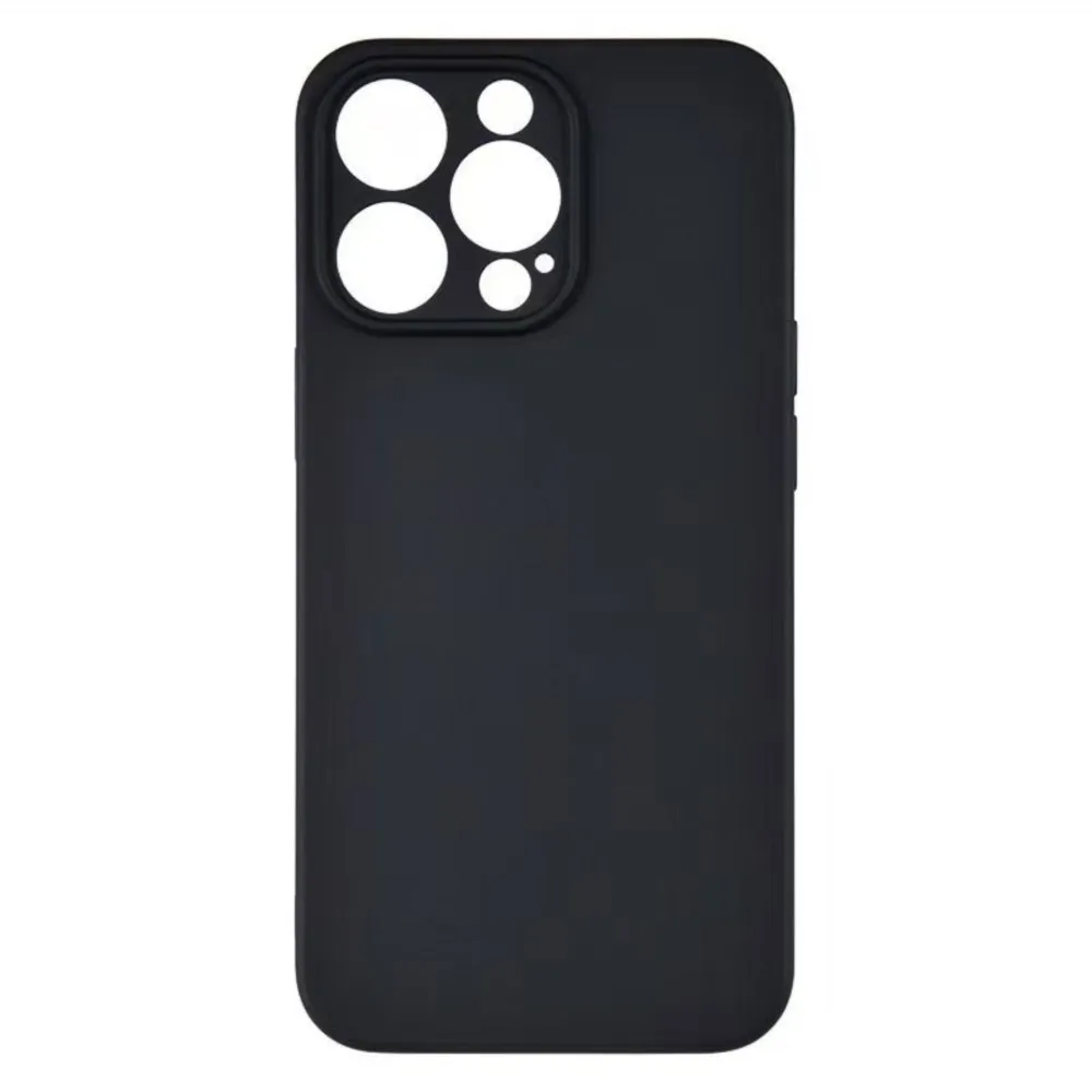 Flüssige Silikon-Telefon-Schutzhülle für iPhone 11, 12, 13, Mini 14, 15, 16, 17, Pro Max, 15 Plus, 16e Air Black, weiche Rückseite
