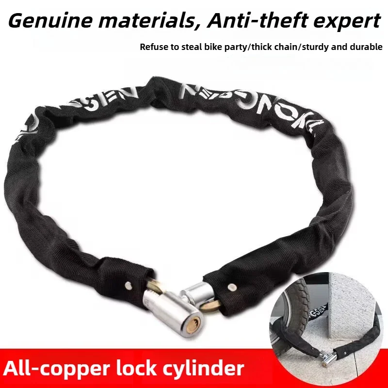 Bike Chain Lock w/ Lighter Weight and Stronger Security Anti-Theft Bicycle Lock for Road Mountain Bikes Bold&Rust proof