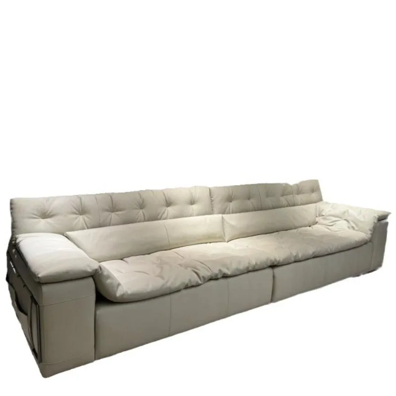 Nordic minimalist leather first-layer cowhide sofa
