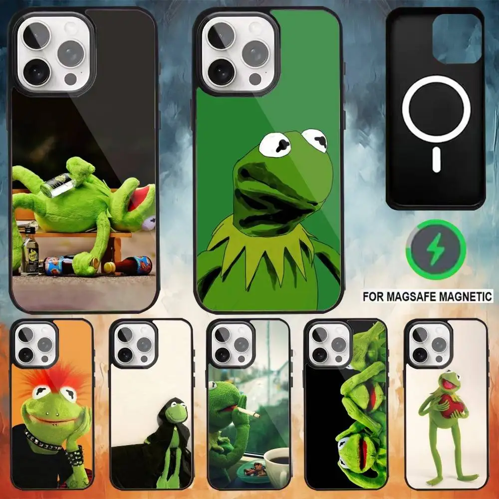 

K-Kermit the frog Phone Case For iPhone17,16,15,14,13,12,11 Plus,Pro Max Magnetic For Magsafe Wireless Charging