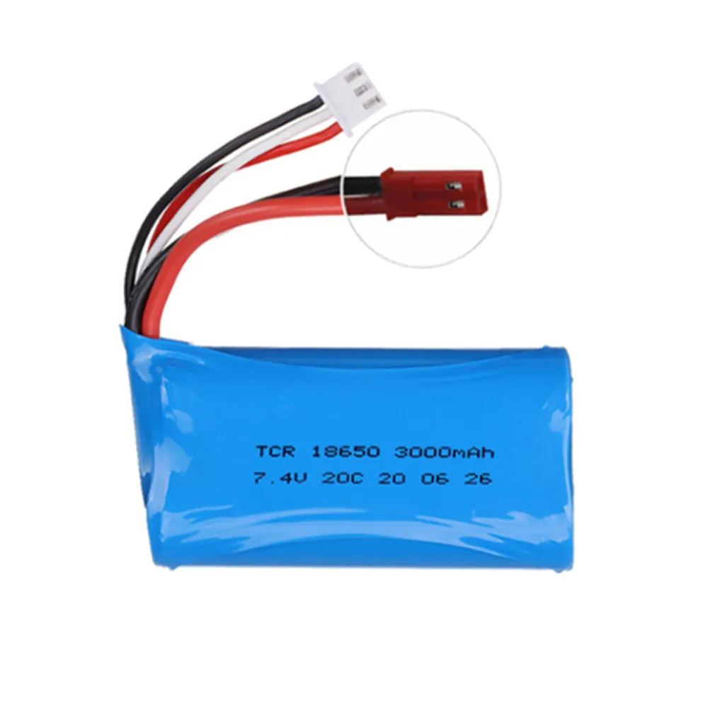 7.4V 3000mAh 2S 18650 batteria lipo per telecomando elicottero auto barche giocattoli parti aggiornamento 7.4V 20C 3000mAh batteria Li-po Jst