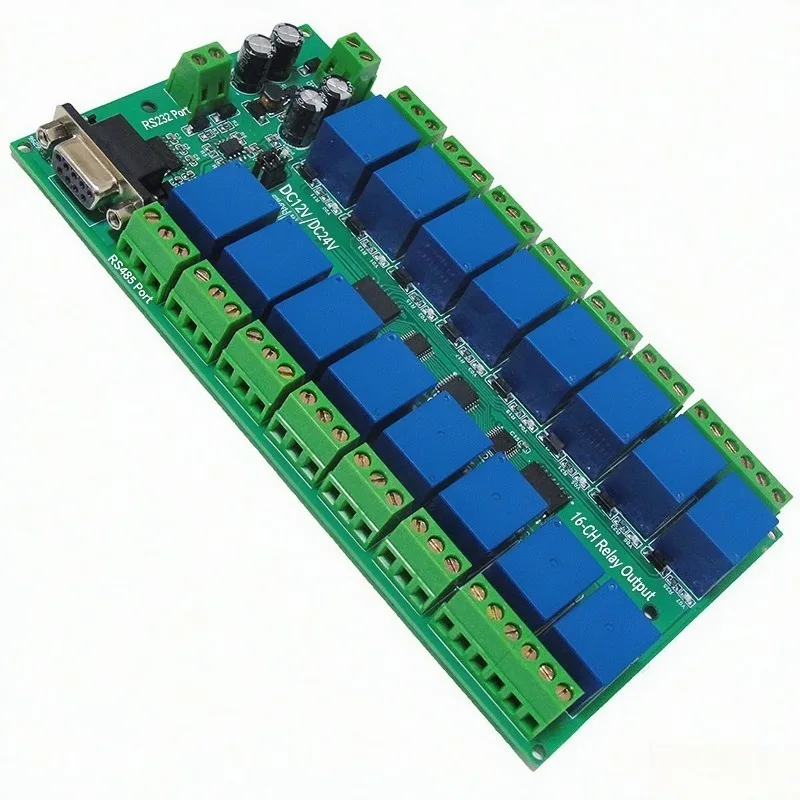 YLP-0.16 serial port 16 channels relay switch control board RS232RS485 communication command computer 16 channels