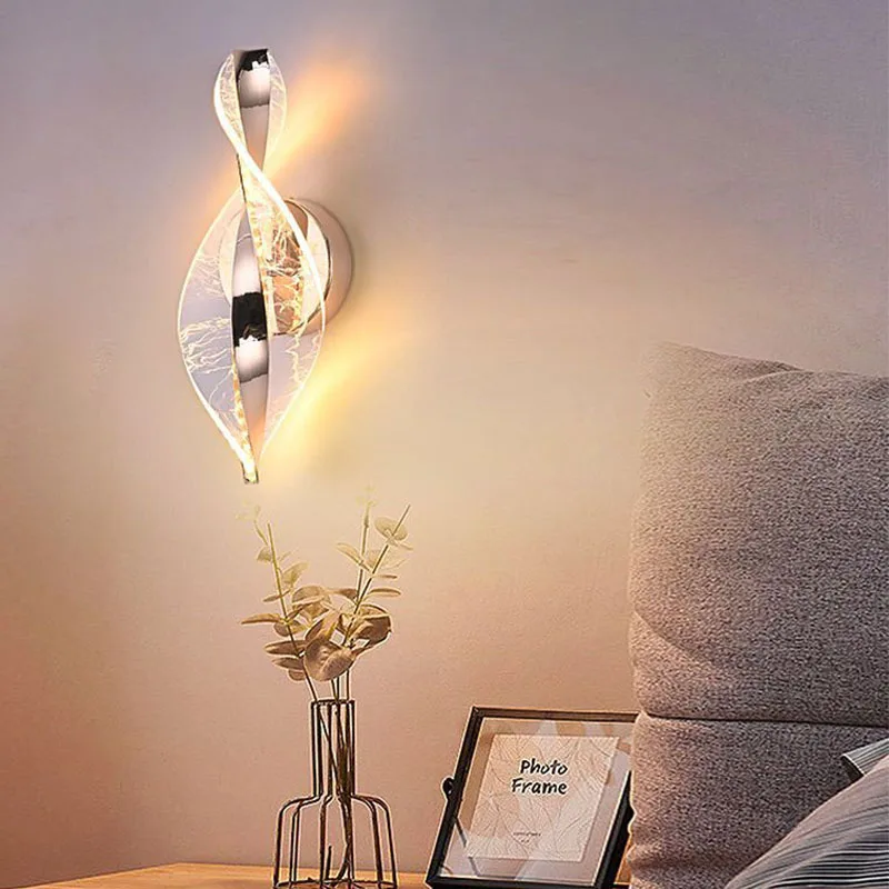 

Acrylic Tritone Lamp Lampara Mesita Noche Luces Led Para Habitacion Wall Light Lamps For Living Room Lustro De Pared Interiores