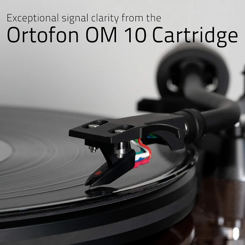 RT82 Reference High Fidelity Vinyl Turntable Record Player with Ortofon OM10 Cartridge, Speed Control Motor