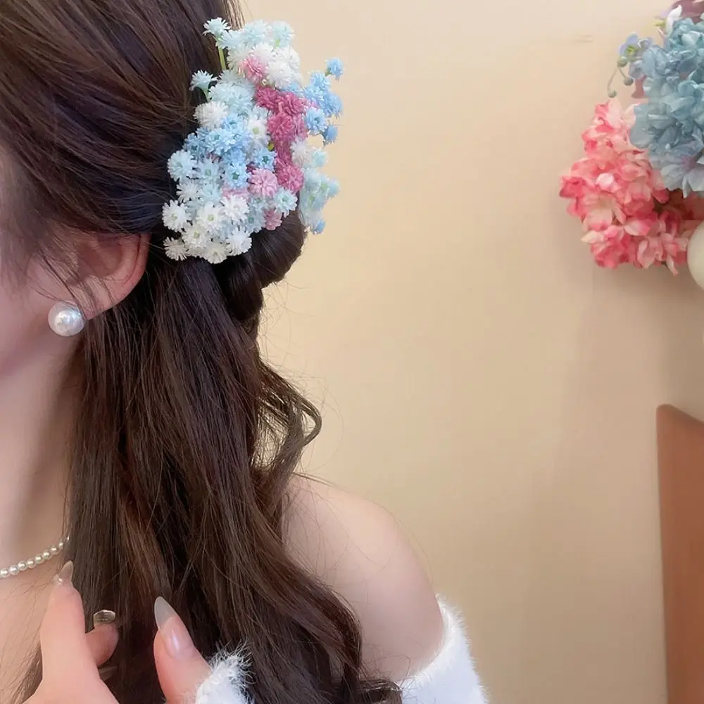 

Headdress Sweet Starry Sky Flower Hair Clip Fairy Simulation Flower Floral Side Clip Elegant Bohemian Thai Hairpin Bridesmaid