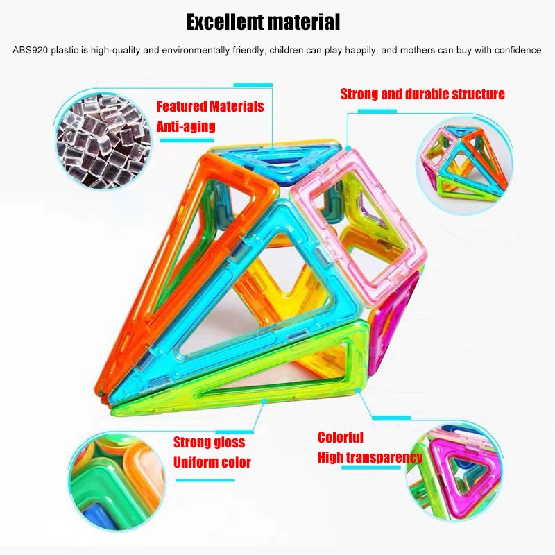 كبيرة الحجم المغناطيسي لتقوم بها بنفسك اللبنات منشئ مصمم مجموعة نموذج بنة ألعاب تعليمية المغناطيسي للأطفال الهدايا
