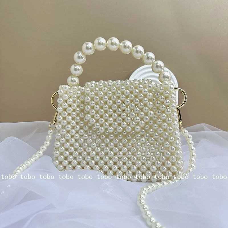 customer design special customized pearl bead crossbody bag