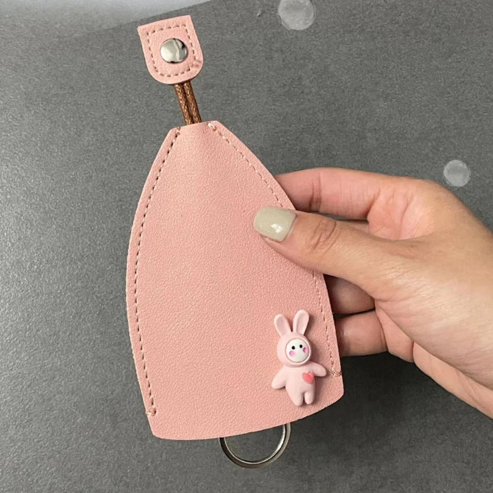 

4pcs Cover Bag Car Holder Pull Out Sleeve For Car Protector House Key Case Pu Metal Key Fob Holder Auto Interior