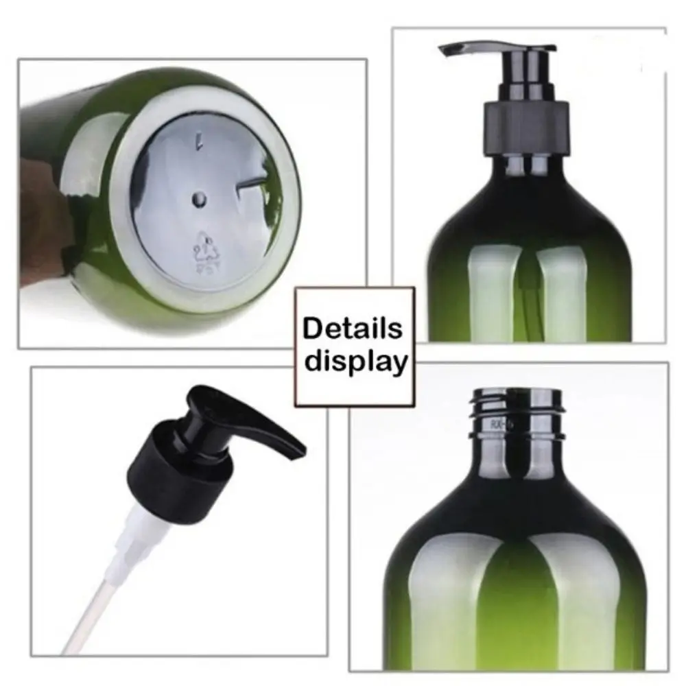 New PET Shampoo Bottle Brown Green White 300ML/500ML Dispenser Refill Reusable Reusable Bottles