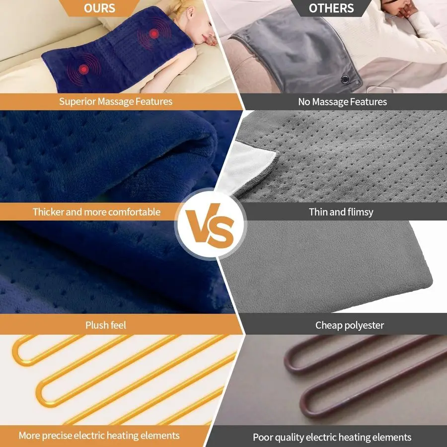 

Weighted Heating Pad for Back Pain Relief,Heating Pads for Neck, Shoulder,Cramp,Portable Heated Pad with 3 Heat Settings & 6