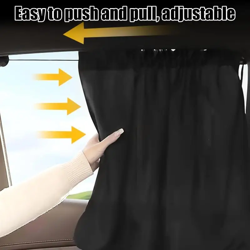 Car Sun Shade Curtains Scratch Resistant UV Blocking Sun Protection Custom Fit Auto Window Sunshade for Family Driving