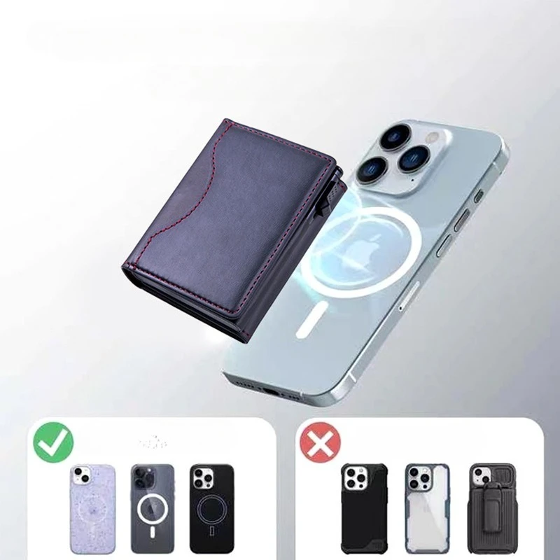 Per iPhone 16 15 Pro Max Custodia per Magsafe Portafoglio in pelle PU Forte magnetico per iPhone 16 15 14 Pro Porta carte Custodia per telefono