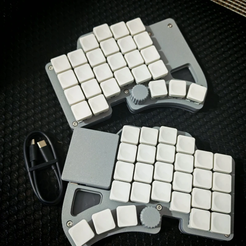 Dilemma Max Split Keyboard 4X6 Procyon Square'sTouchpad Hot Swappable MX Wired VIA/Knob Support Custom Mechanical Game Keyboard