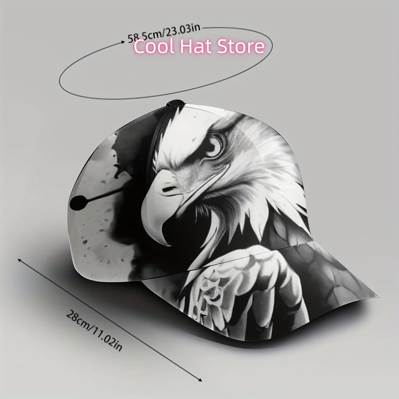 1pc of a Realistic Eagle Design Baseball Cap for Both Men And Women - Features an Adjustable Snapback, Lightweight And Breathabl