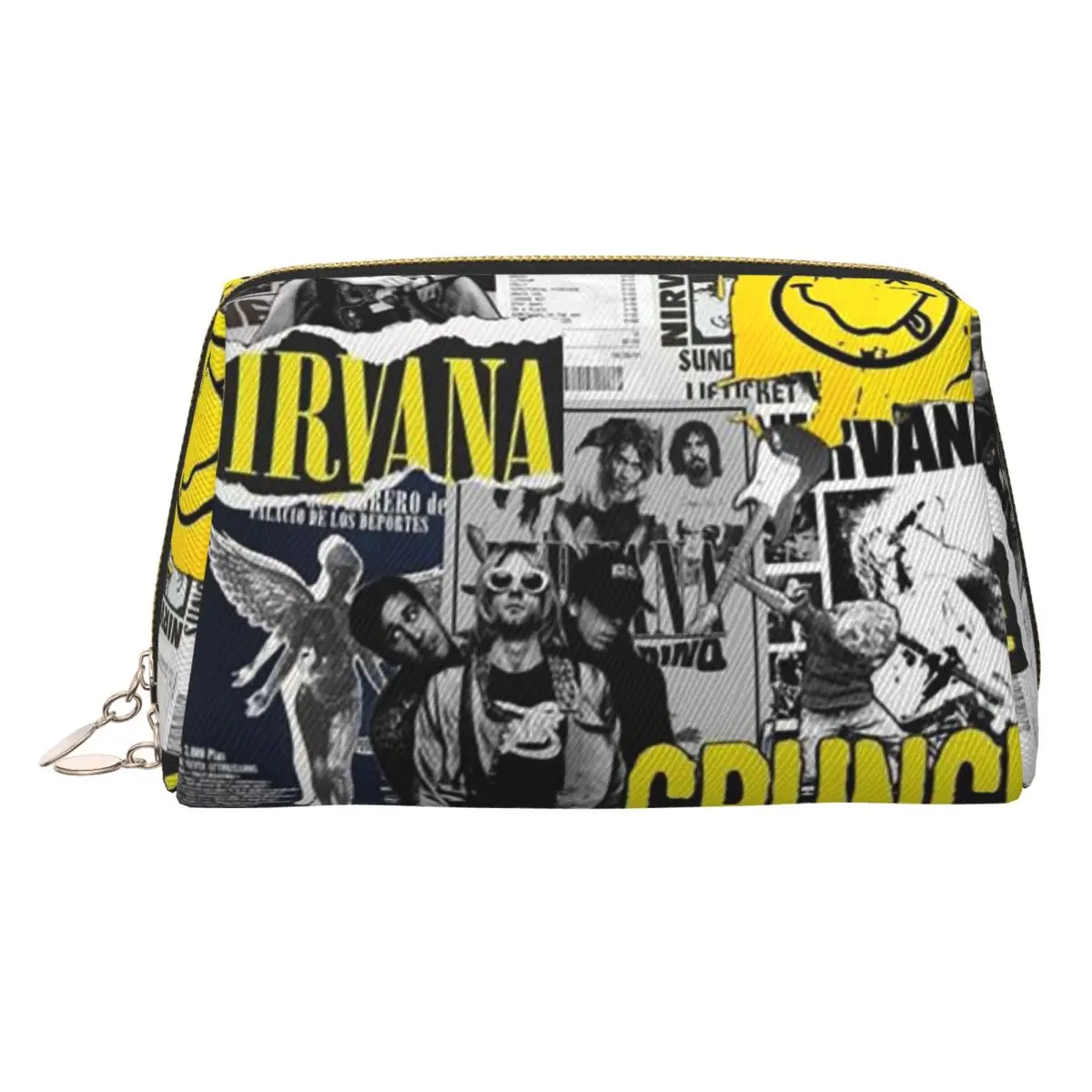 Nirvanas One Sided Smile Women Cosmetic Bags Travel Makeup Organizer Pouch Toiletry Storage Dopp Kit Box