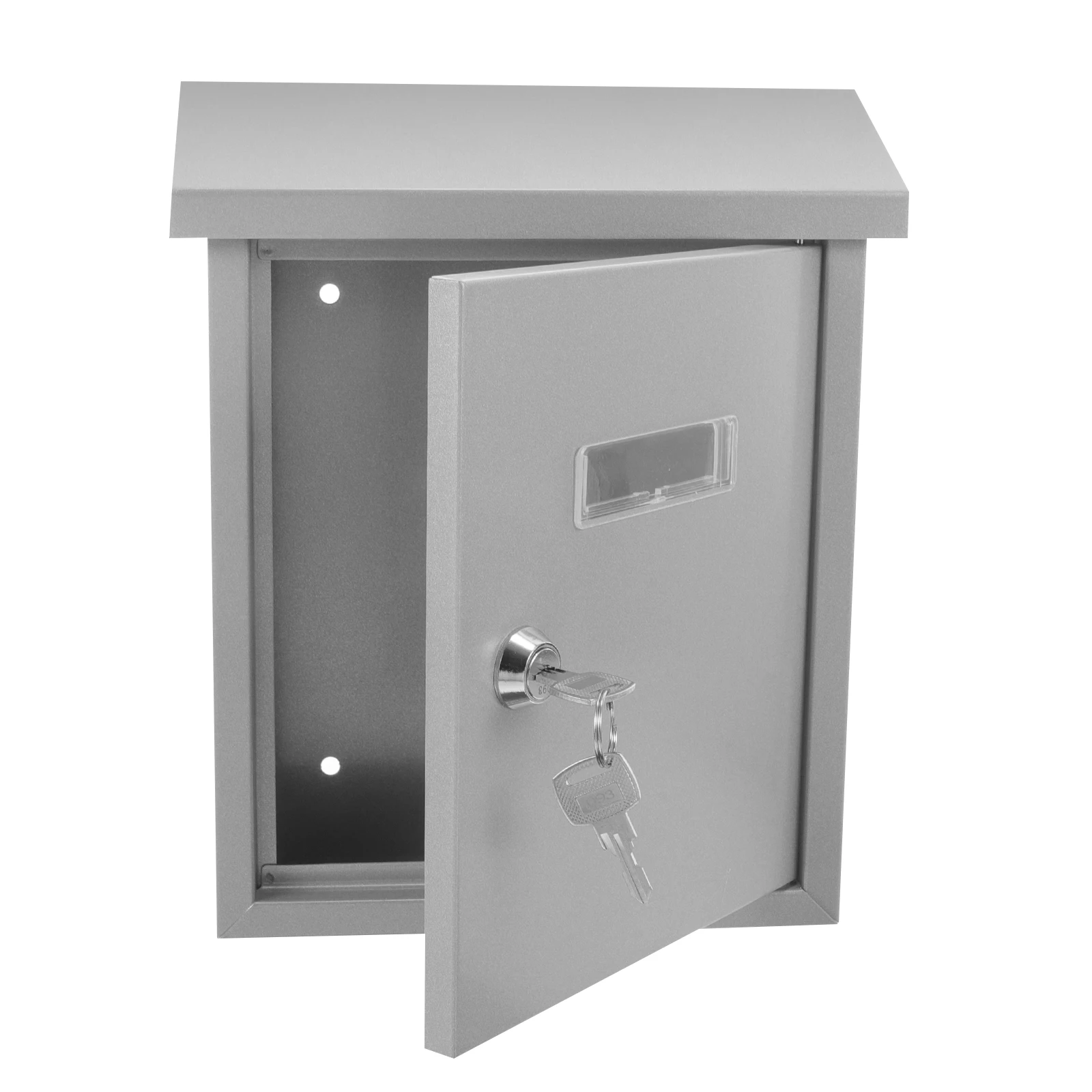 

European Metal Mailbox Wall Mounted Vintage Silver Stainless Steel Letter Box Waterproof Storage Organizer For Home