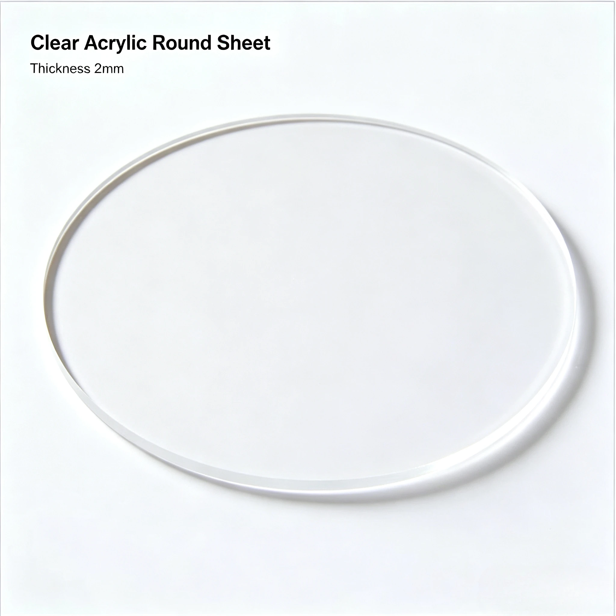 1pcs 2mm Thickness Highly transparent acrylic circular organic glass plate  DIY plastic base Plexiglass