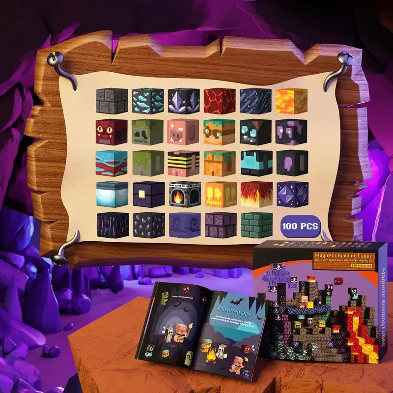 Blocos de construção magnéticos brinquedos para crianças, brinquedos de construção encantados conjuntos de construtor de educação STEM para presentes infantis