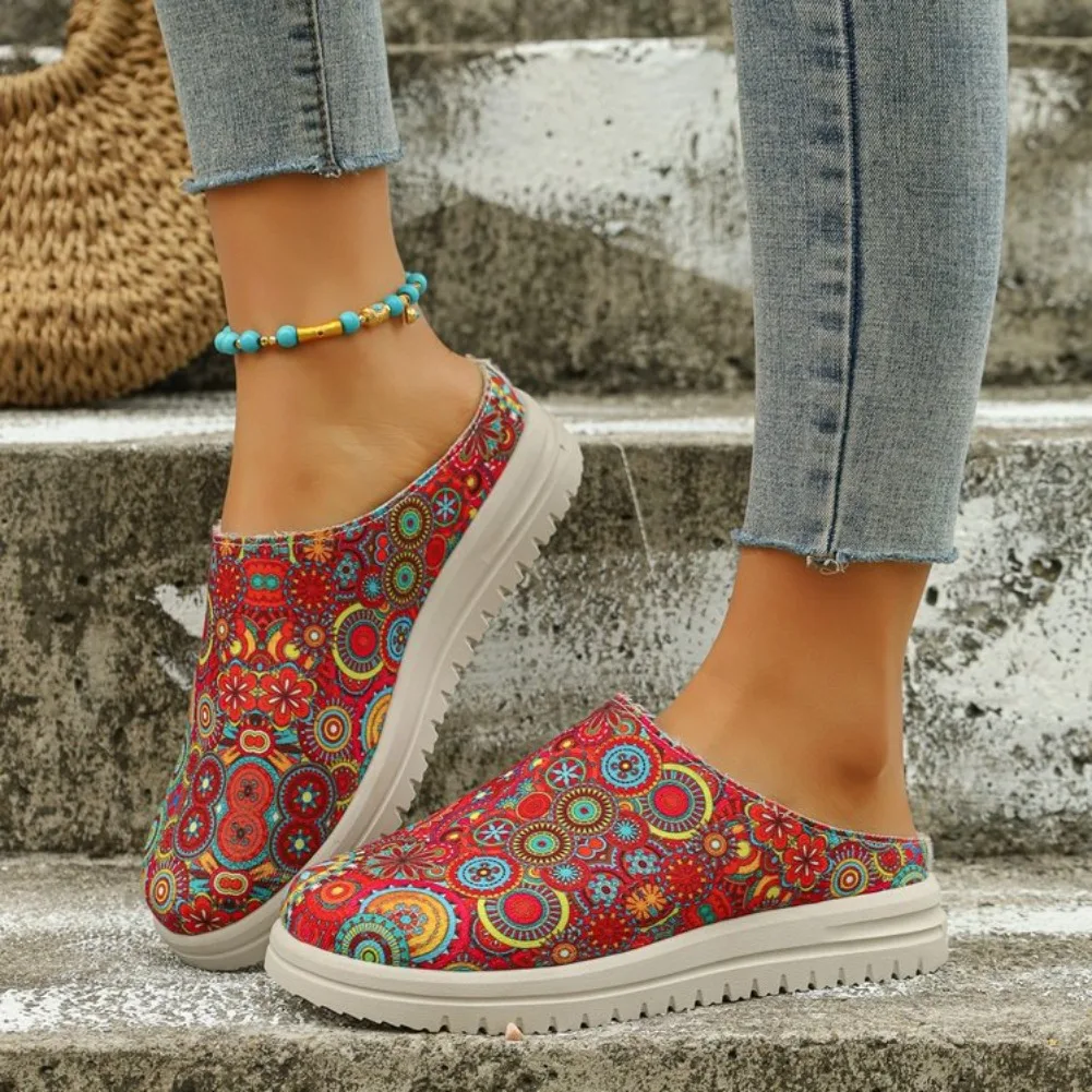 Bohemia Women Slippers Luxury Designer Woman Mules Shoes Casual Slides Woman Fashion Soft Slippers Lightweight Baotou Sandals