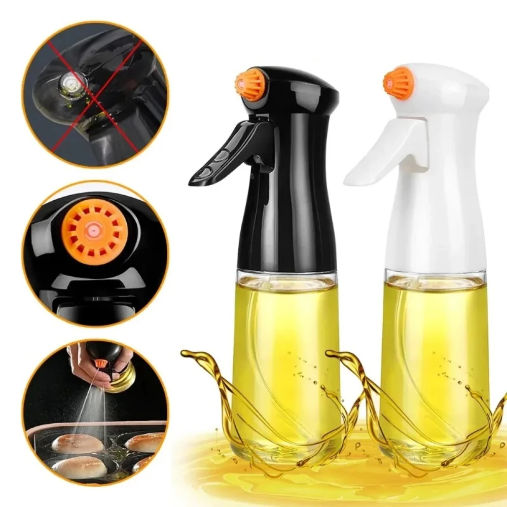 1/2pc Kitchen Olive Oil Spray Bottle BBQ Cooking Vinegar Empty Bottle Spray Oil Dispenser with Air Fryer Paper Set