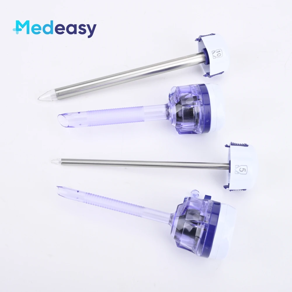 Trocar óptico desechable laparoscópico médico, trocar óptico de laparoscopia 5/10/12 mm