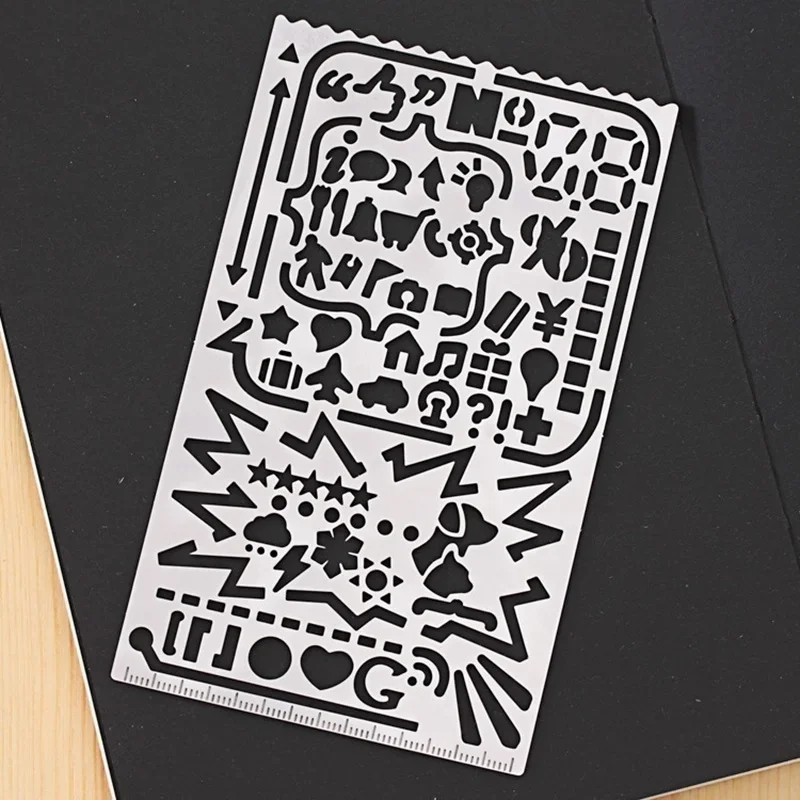 2 قطعة/المجموعة خمر المحمولة الفولاذ المقاوم للصدأ الإستنسل جوفاء حاكم مخطط السفر دفتر مذكرات DIY أداة قالب هدية القرطاسية