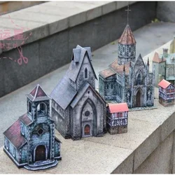 1/87 Medieval Architecture Cathedral Castle Building Original Paper Model DIY Handmade Toys