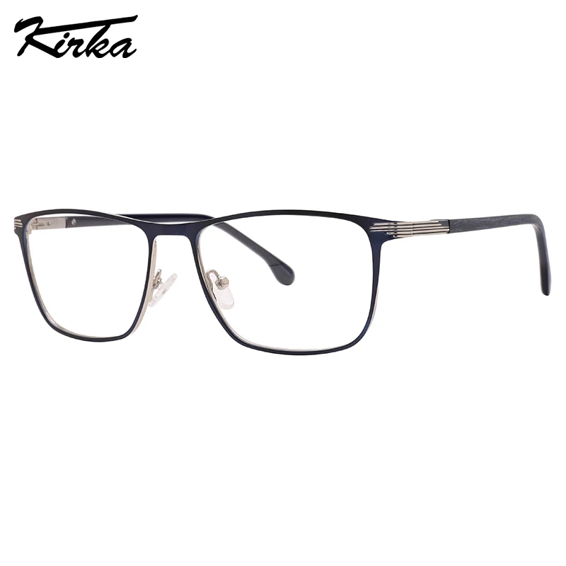 Kirka Men Flat Rectangle Shine Matt Colors Frames Eyeglasses Male Business Computer Frames Metal Reading Glasses MM4019