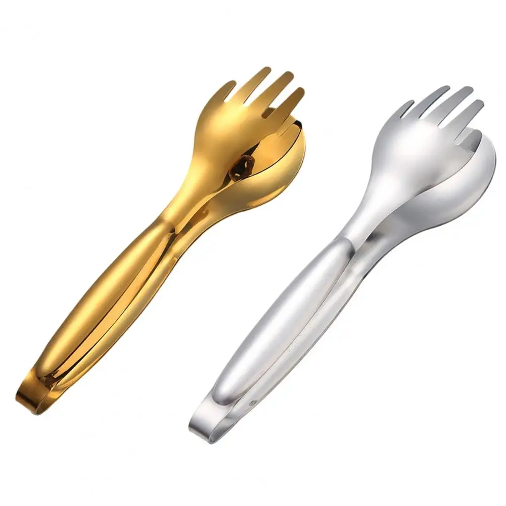 Stainless Steel Serving Tongs Salad Serving Tongs 8 Inch Fork Tongs for Salad Cake Bread Buffet Catering Essential Kitchen Tools